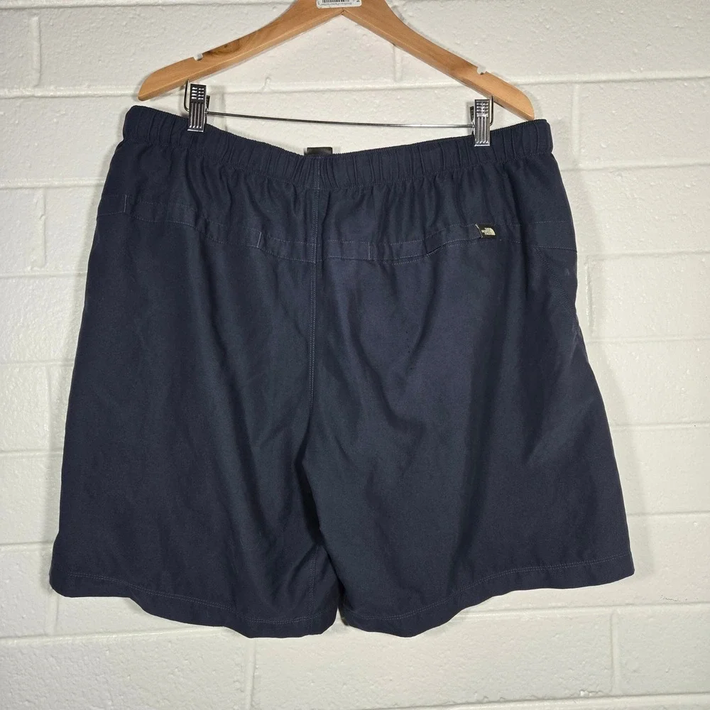2 Lot North Face‎ XL 8.5 Inseam Nylon Shorts Elastic Waist Belted Outdoor Hiking